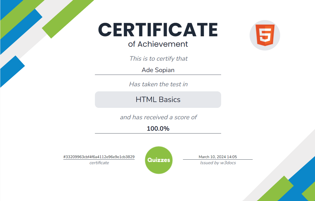 W3Docs - HTML Basic